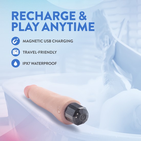 Comece a festa com o Vanilla Ice da Au Naturel! Este vibrador de 22 cm está sempre pronto para momentos inesquecíveis, combinando energia divertida com realismo para uma experiência profundamente satisfatória. Com um des