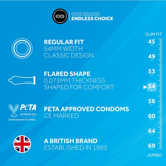 Tamanho: 54 mm de largura, 192 mm de comprimentoEspessura: 0,063 mm Adicione um toque de diversão aos seus momentos íntimos com os preservativos EXS Smiley Face . Combinando conforto superior, proteçã