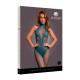 Bodystocking Blue Bodystocking com uma combinação de estampa de renda e arrastão. Este modelo tem decote halter e virilha aberta. Este bodystocking tem bastante elasticidade e pode ser usado do tamanho XS ao GG.