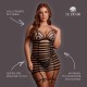Vestido justo ao corpo com alças finas, detalhes ousados ​​nas alças abertas e um design sedutor com recortes. O tecido macio e super elástico veste tamanhos do XXL ao 5XL