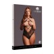 Body de renda transparente com detalhes elegantes nas alças e design aberto entrepernas. O tecido macio e super elástico veste tamanhos do XXL ao 5XL.