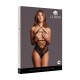 Body de renda transparente com detalhes elegantes nas alças e design aberto entrepernas. O tecido macio e super elástico veste tamanhos do S ao XL.