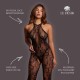 Body de renda transparente com um elegante design de gola alta e entrepernas aberta. O tecido macio e super elástico veste do tamanho S ao XL