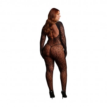 Roxy - Leopard Open Knit Cat Suit - Queen Size 