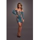 Long-Sleeved Net Mini Dress