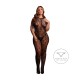 Catsuit de renda transparente com um elegante design de gola alta e entrepernas aberta. O tecido macio e super elástico veste do tamanho XL ao 5XL