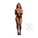 Body de renda transparente com detalhes elegantes nas alças e design aberto entrepernas. O tecido macio e super elástico veste tamanhos do S ao XL.