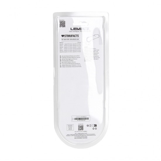 Conjunto de 6 anéis de silicone Eleve seu jogo com este trio essencial da coleção LEVELZ. Este conjunto sem vibração inclui 6 anéis penianos de silicone seguros para o corpo nos tamanhos XS, S, M, L, XL, XXL, perfeitos para uso com eixo, pênis e testíc