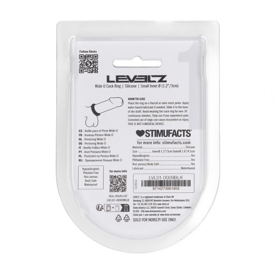Anel peniano de silicone largo O - S - 30 mm Eleve seu desempenho a outro nível com este anel peniano de silicone premium sem vibração da coleção LEVELZ. Projetado para um ajuste perfeito, ele ajuda a aumentar a firmeza e a durabilidade, ao mesmo tempo em que propo