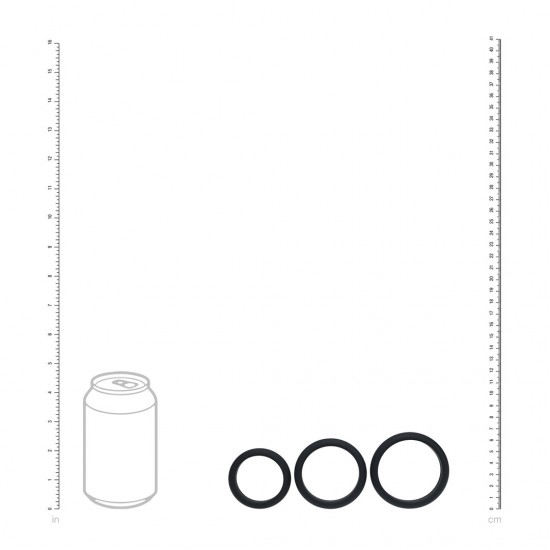 Conjunto de 3 anéis de silicone Wide O - L/XL/XXL Eleve seu jogo com este trio essencial da coleção LEVELZ. Este conjunto sem vibração inclui três anéis penianos de silicone seguros para o corpo, nos tamanhos L, XL e XXL, perfeitos para uso com eixo, pênis e testículos