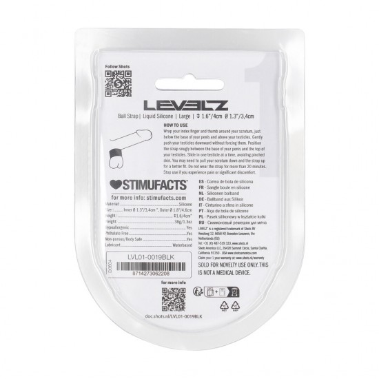 Ultrapasse os limites com este extensor de testículos firme, porém flexível, da coleção LEVELZ. Feito de silicone premium e seguro para o corpo, este extensor não vibratório oferece uma aderência firme para maior tensão