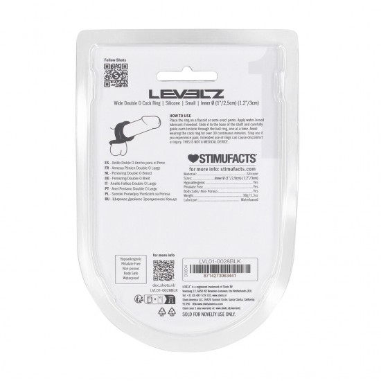 Dobre a sensação com este anel peniano de alça dupla da coleção LEVELZ. Projetado para segurar tanto o pênis quanto as bolas, o Double O aumenta a força da ereção, proporcionando pressão extra e durabilidade. Feito de si