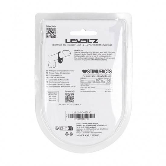 Anel de treinamento de silicone - S Suba de nível com intensidade extra. Este anel peniano com peso único da coleção LEVELZ combina a firmeza do silicone premium com um peso interno para pressão extra e uma sensação mais firme e encorpada. Perfeito para us