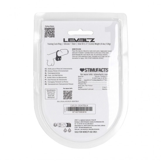 Anel de treinamento de silicone - M Suba de nível com intensidade extra. Este anel peniano com peso duplo da coleção LEVELZ combina a firmeza do silicone premium com um peso interno para pressão extra e uma sensação mais firme e encorpada. Perfeito para us