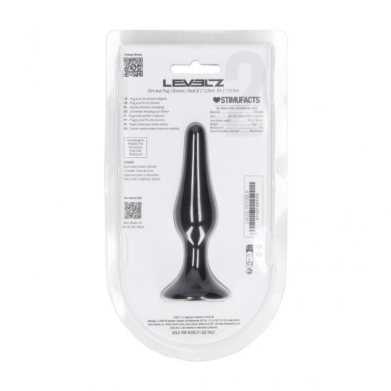 Plug Anal Fino de Silicone - S Elegante, suave e construído para precisão, o plug fino e cônico da coleção LEVELZ oferece inserção sem esforço e elasticidade sutil. Feito em silicone premium, este design Level 2 apresenta um formato estreito e gradual