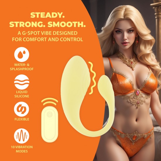 Vibrating G-Spot Vibe with Remote Control Conheça o Vibrador Ponto G com Controle Remoto da Loveline. Um massageador de ponto G em formato de C, com controle remoto e extremidade mais estruturada para maior estabilidade e controle. Seu design garante uma pegada