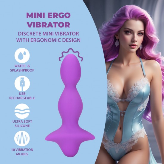 Descubra o Mini Vibrador Ergo da Loveline. Um vibrador compacto e ergonômico, projetado para manuseio confortável e controle preciso. Com múltiplas configurações de vibração e um acabamento em silicone macio e seguro par