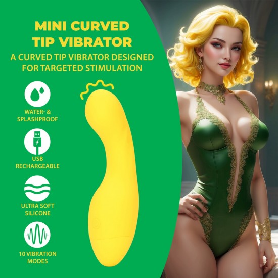 Descubra o Mini Vibrador com Ponta Curva da Loveline. Um vibrador compacto com ponta curva para posicionamento preciso e controle fácil. Feito de silicone macio e seguro para o corpo, com múltiplas configurações de vibra