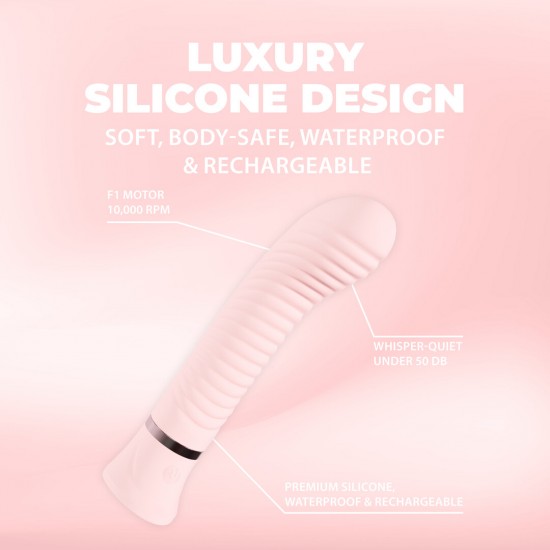 Divine - Ribbed G-spot Vibe O Divine, da Loveline International, Coleção Paris, é um vibrador com 10 funções estriadas para o ponto G, projetado para uma estimulação precisa e satisfatória. Silencioso, com menos de 50 dB, garante discrição e propor