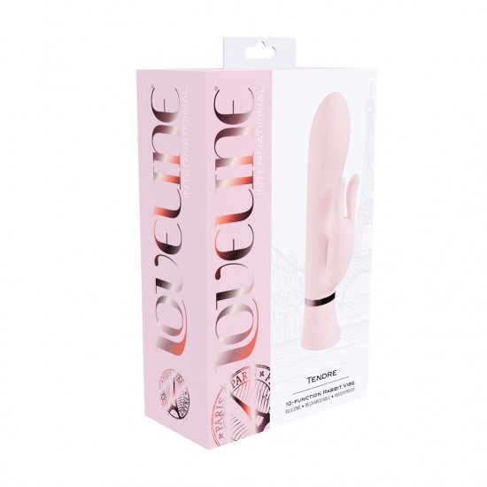 O Tendre da Loveline International, Coleção Paris, é um vibrador rabbit com motor duplo e 10 funções para uma experiência de prazer personalizável. Operando a menos de 50 dB, proporciona prazer discreto, proporcionando a