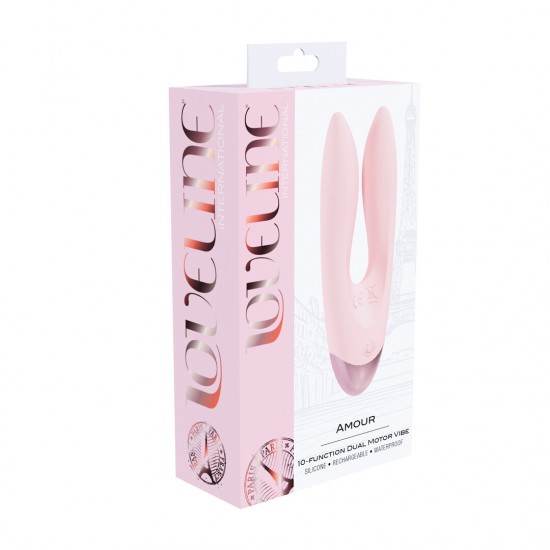 Amour - Dual Motor Vib Da Coleção Loveline International, Paris, o Amour é o epítome da indulgência romântica, combinando design requintado com o potente desempenho de dois motores para criar uma sinfonia de sensações. Com 10 funções, este vib