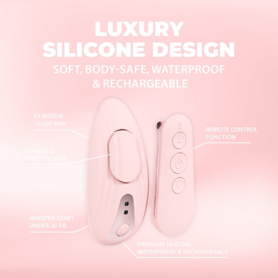 Céleste - Remote Control Panty Vib O Céleste da Loveline International, Coleção Paris, é um vibrador com 10 funções que se fixa magneticamente através da calcinha. Operando a menos de 50 dB, proporciona prazer discreto, com até 60 minutos de uso contínuo