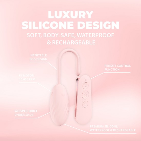 O Félicité da Loveline International, Coleção Paris, é um vibrador em formato de ovo inserível com 10 funções, projetado para estimulação versátil. Operando a menos de 50 dB, garante prazer discreto, proporcionando até 5