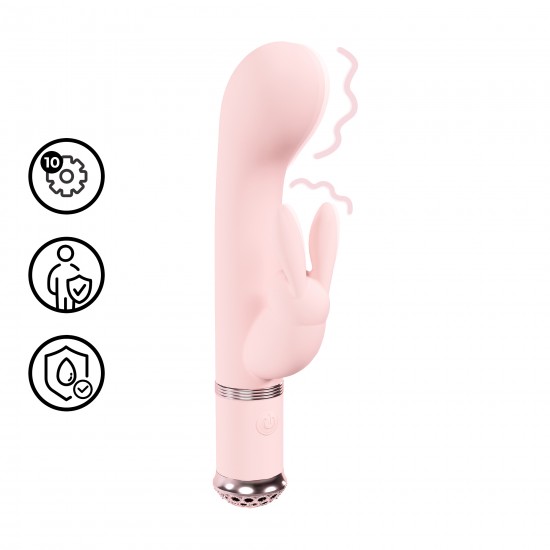 Belle - Rabbit Vib O Belle da Loveline International, Coleção Paris, é um vibrador em formato de coelho com base iluminada que muda de cor a cada modo. Operando a menos de 50 dB, garante uma experiência discreta, porém potente. Com até 55