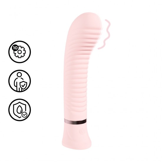 Divine - Ribbed G-spot Vibe O Divine, da Loveline International, Coleção Paris, é um vibrador com 10 funções estriadas para o ponto G, projetado para uma estimulação precisa e satisfatória. Silencioso, com menos de 50 dB, garante discrição e propor