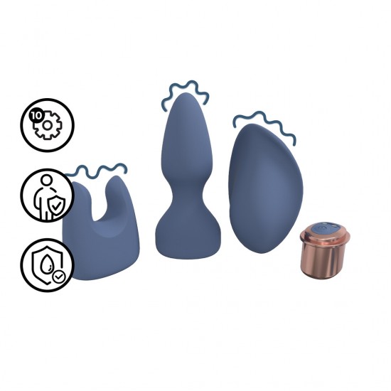 Apresentamos o Kit Vibrador Intercambiável, um conjunto versátil e compacto projetado para estimulação personalizada e conforto no dia a dia. Com um vibrador potente e intercambiável e capas com formato ergonômico, ele p