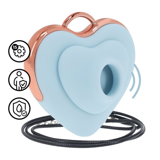 Luvie é um vibrador fofo em formato de coração que também funciona como um colar estiloso. Com 15 funções, impulsionado por um motor F1 avançado e um motor com tecnologia AirTap®, oferece sensações de vibração e sucção (