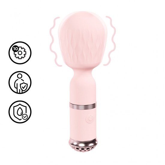Velour - Mini-Wand O Velour da Loveline International, Coleção Paris, é um mini vibrador texturizado com 10 funções. Operando a menos de 50 dB, proporciona prazer discreto e possui uma base iluminada que muda de cor a cada função. Oferece