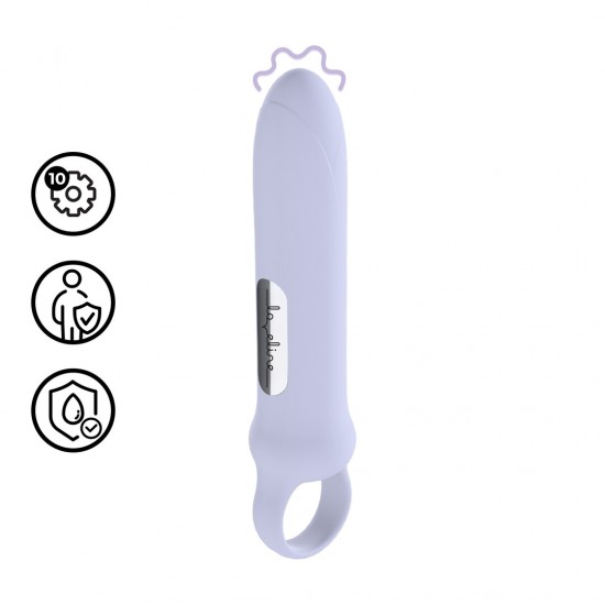 Apresentamos o Vibrating Loop Grip da Loveline. Um massageador em formato de bala compacto, potente e suave, com 10 funções de vibração. Projetado com um laço de silicone macio para uma pegada segura e confortável. Cuida