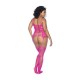 Aumente o seu charme com este body de rede com estampa floral lateral, confeccionado em rede transparente que abraça o corpo e provoca de todos os ângulos. Painéis florais intrincados percorrem as laterais, criando um ef