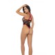 Renda-se ao instinto puro e ao desejo irresistível neste body de rede com estampa de cobra. A rede transparente com estampa de cobra contorna cada curva como uma segunda pele, enquanto a ousada tanga nas costas deixa ape