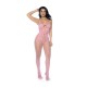 Desperte a paixão do seu parceiro com este conjunto de body floral em rede, com alças finas, abertura frontal em formato de gota com acabamento em babado, laço de cetim e entrepernas aberta em rede.
