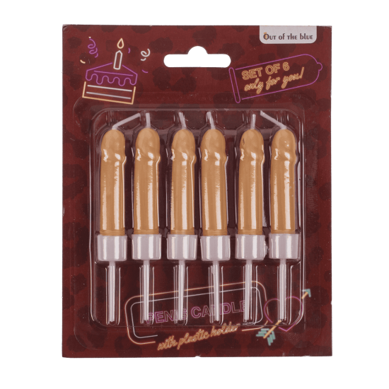 6 Velas Penis cor sortida