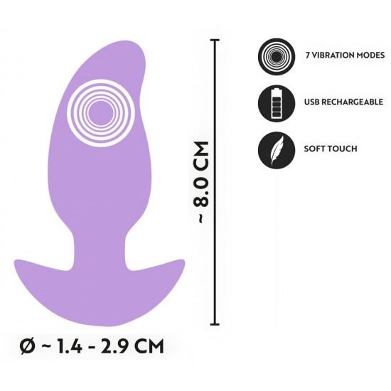 A superfície macia de silicone do Mini Plug Anal Vibratório é uma delícia para a pele. O encaixe ergonômico em formato de âncora garante um ajuste perfeito e seguro para máxima segurança e conforto – e uma remoção prazer