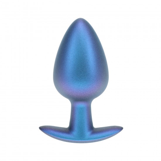 Anal Plug Suave Silicone - L - Metallic Blue O Plug Anal Grande Ouch! de 3,5'' / 8,9 cm, com sua linda cor metálica, é único. Seja sozinho ou com seu parceiro, explore novos prazeres com estes lindos plugs de silicone macio Ouch!