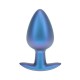 Anal Plug Suave Silicone - L - Metallic Blue O Plug Anal Grande Ouch! de 3,5'' / 8,9 cm, com sua linda cor metálica, é único. Seja sozinho ou com seu parceiro, explore novos prazeres com estes lindos plugs de silicone macio Ouch!