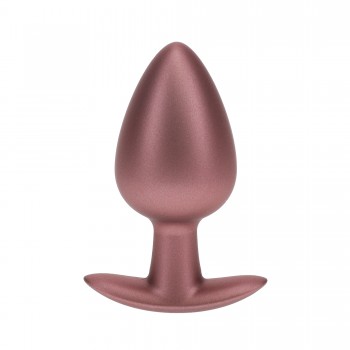 Smooth Silicone Anal Plug - L - Rose Gold
