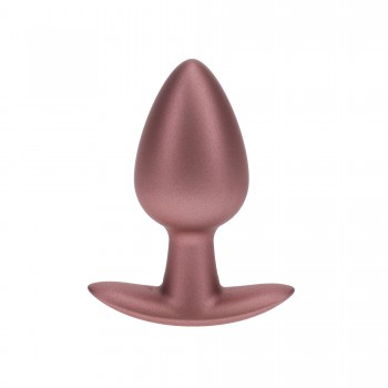 Smooth Silicone Anal Plug - M - Rose Gold