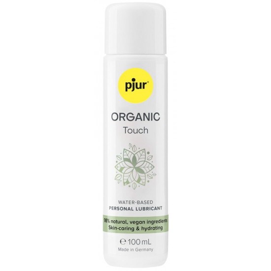 pjur ORGANIC Touch – lubrificante íntimo à base de água com 98% de ingredientes naturais e veganos. Cuida da pele, proporciona hidratação e é adequado para uso com preservativos de látex – para momentos íntimos com uma s