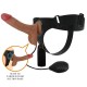 Dildo realista com vibração e esguicho para experimentar estimulação e penetração poderosas. Um dildo com harness ajustável para um ajuste firme, seguro e confortável. Apresenta um eixo magnificamente esculpido e coberto