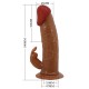 Assuma o controle e satisfaça sua parceira na cama com o Strap-On Harness Vibrating Rabbit Dildo da PRETTYLOVE! As tiras de nylon ajustáveis ??facilitam a colocação do arnês e o prendem em volta da cintura para um melhor