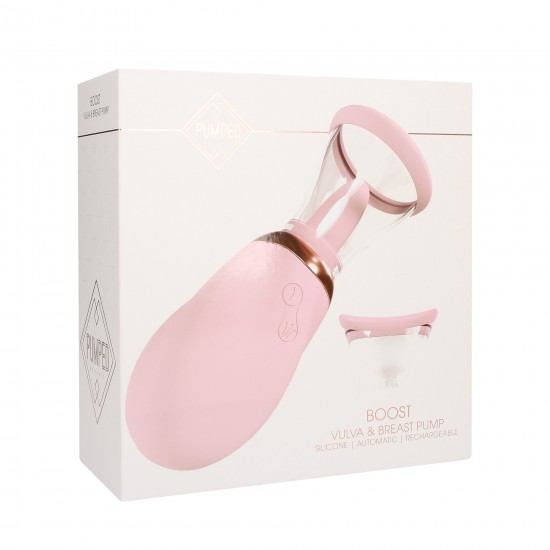 Bombeie para aumentar o volume e garantir que suas áreas sensíveis estejam com a melhor aparência possível com a bomba BOOST Vulva & Breast da Shots. Esta bomba de alta qualidade usa sucção a vácuo rápida e eficiente