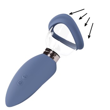 Bomba de Vulva e Seios recarregável - Azul
