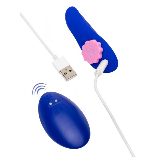 Vibrador de calcinha com clipe magnéticoControle remoto prático7 modos de vibração silenciososPode ser usado discretamente em calcinhasSilicone macio e aveludadoRecarregável – inclui um cabo USB Festa íntima para levar!O