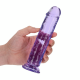 Dildo realista reto com ventosa - 7'' / 18 - Roxo Pronto para um orgasmo CRISTALINO? Alcance o seu clímax com estilo com estes dildos transparentes e de formato bonito. Este dildo consegue ver através de si e sabe exatamente como gosta dele. Este dildo é adequado para u