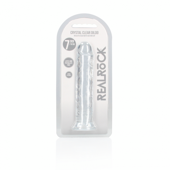 Dildo Realistico com Ventosa - 7" Pronto para um orgasmo CRISTALINO? Alcance o seu clímax com estilo com estes dildos transparentes e de formato bonito. Este dildo consegue ver através de si e sabe exatamente como gosta dele. Este dildo é adequado para u